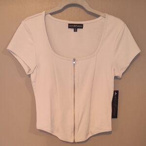 Almost Famous Zipper Crop Top